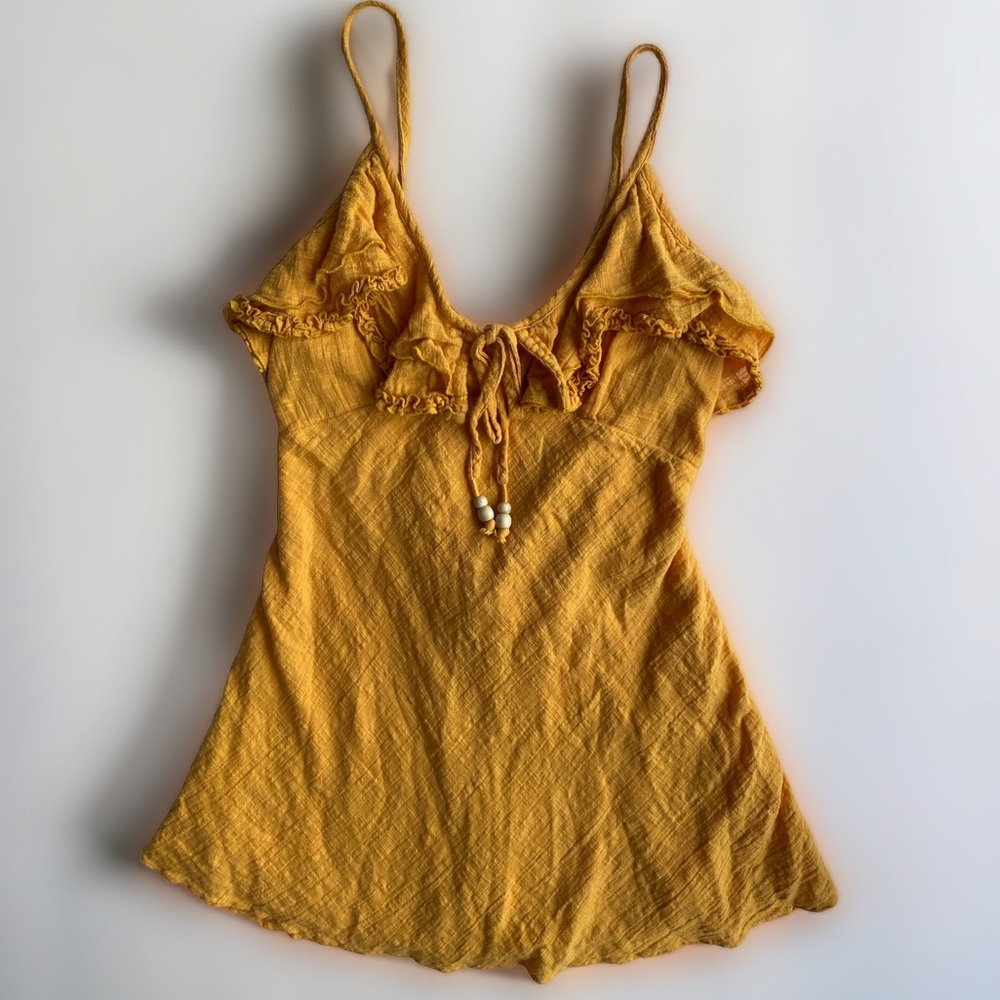 Free People Love Forever Orange Mini Summer Dress in Orange (S)